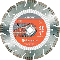 Husqvarna - 10" Diam, 5/8 & 7/8" Arbor Hole Diam, Continuous Edge Tooth Wet & Dry Cut Saw Blade - Diamond-Tipped, Fast Cutting Action, Standard Round Arbor - Makers Industrial Supply