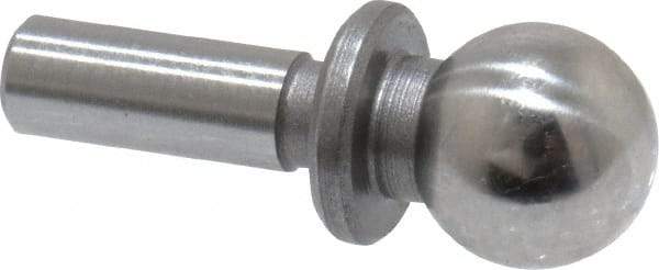 Jergens - 1/4" Ball Diam, 1/8" Shank Diam, Steel Inspection Tooling Ball - Slip-Fit Shank, 9/16" Ball Center to Shank Bottom, 0.2" Ball Center to Shoulder Bottom, with Shoulder - Makers Industrial Supply