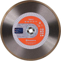 Husqvarna - 4" Diam, 5/8 & 7/8" Arbor Hole Diam, Continuous Edge Tooth Wet & Dry Cut Saw Blade - Diamond-Tipped, Finishing Action, Standard Round Arbor - Makers Industrial Supply