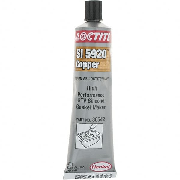 Loctite - 70 oz Tube Copper (Color) RTV Silicone Gasket Sealant - 24 hr Full Cure Time - Makers Industrial Supply