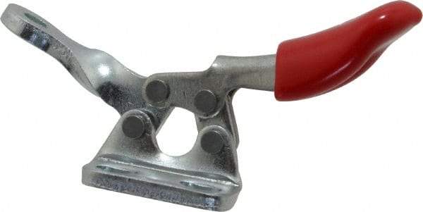 De-Sta-Co - 60 Lb Holding Capacity, Horizontal Handle, Manual Hold Down Toggle Clamp - 82° Handle Movement, 94° Bar Opening, Solid Bar, Left Flanged Base, Electro-Plated Zinc, Carbon Steel - Makers Industrial Supply