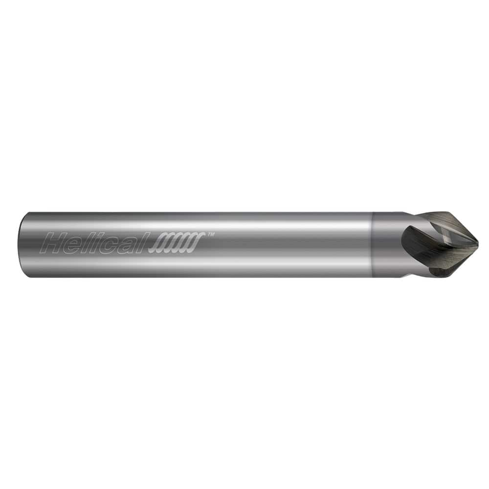 Barrel Cutter End Mills; End Type: Taper Form; Material: Solid Carbide; Taper Angle Per Side: 45.00; Shank Diameter (mm): 0.3750; Length of Cut (Inch): 3/16; Number of Flutes: 4; Finish/Coating: Nplus; Series/List: End Mills for Aluminum - Multi-Axis Fini