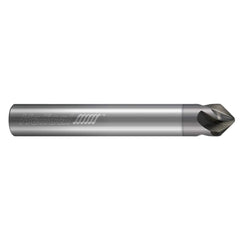 Barrel Cutter End Mills; End Type: Taper Form; Material: Solid Carbide; Taper Angle Per Side: 45.00; Shank Diameter (mm): 0.3750; Length of Cut (Inch): 3/16; Number of Flutes: 4; Finish/Coating: Nplus; Series/List: End Mills for Aluminum - Multi-Axis Fini