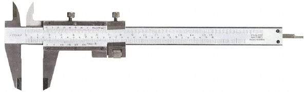 Fowler - 0 to 8" Stainless Steel Vernier Caliper - 0.02mm Graduation, 1.9" Jaw Depth, 0.0015" Accuracy, Includes Depth, Inside Diameter, Outside Diameter, Step - Makers Industrial Supply