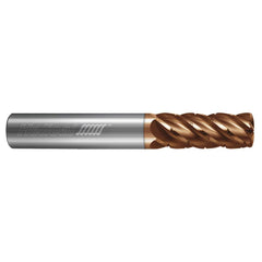 High-Feed End Mills; Mill Diameter (Decimal Inch): 0.5000; Mill Diameter (Inch): 1/2; Program Radius (Decimal Inch): 0.0628; Number of Flutes: 5; Material: Solid Carbide; Finish/Coating: Tplus; Length of Cut (Decimal Inch): 1.6250; Length of Cut (Inch): 1