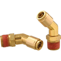 Metal Push-To-Connect Tube Fittings; Fitting Type: 45 ™ EL SWV; Connection Type: Push-to-Connect x MNPT; Material: Brass; Thread Size: 1/2″; Tube Outside Diameter: 5/8; Fitting Shape: 45 ™ Elbow; Maximum Working Pressure (Psi - 3 Decimals): 250.000; Stand