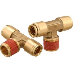 Metal Push-To-Connect Tube Fittings; Fitting Type: TEE BRCH; Connection Type: Push-to-Connect x MNPT; Material: Brass; Thread Size: 1/2″; Tube Outside Diameter: 1/2; Fitting Shape: Tee; Maximum Working Pressure (Psi - 3 Decimals): 250.000; Standards: DOT;