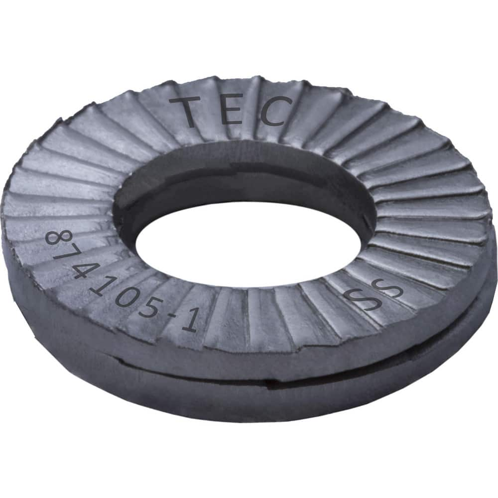 Wedge Lock Washers; Thread Size: 1/2; Material: Stainless Steel; Inside Diameter: 0.531 in; Outside Diameter: 1.000 in; Finish: Uncoated; Hardness: Kolsterize Case Hardened; Standards: MIL-STD-1312-7   ISO 9001:2008    ISO TS16949; Thickness: 3.2 in