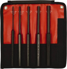 Mayhew - 5 Piece, 1/8 to 3/8", Pin Punch Set - Hex Shank, Steel, Comes in Kit Bag - Makers Industrial Supply