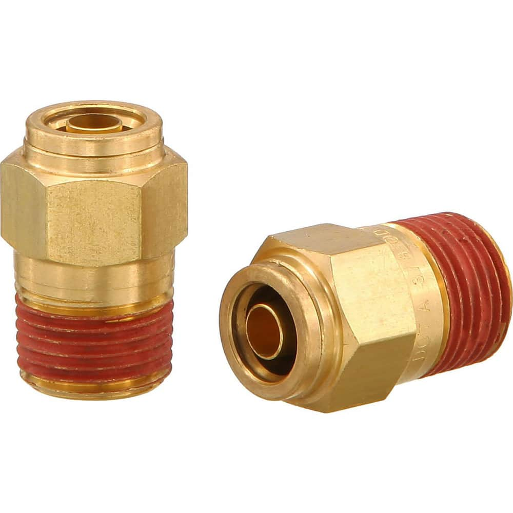 Metal Push-To-Connect Tube Fittings; Fitting Type: CONN; Connection Type: Push-to-Connect x MNPT; Material: Brass; Thread Size: 3/4″; Tube Outside Diameter: 3/4; Fitting Shape: Straight; Maximum Working Pressure (Psi - 3 Decimals): 250.000; Overall Length