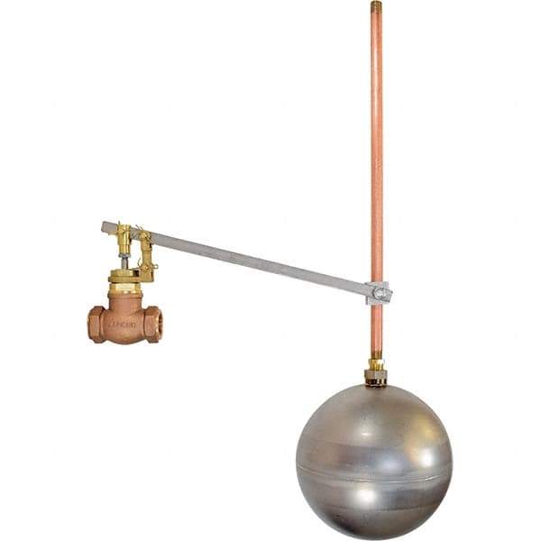 Control Devices - 3/4" Pipe, Brass & Bronze, Globe Pattern-Single Seat, Mechanical Float Valve - 100 psi, FIP x FIP End Connections - Makers Industrial Supply