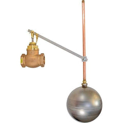 Control Devices - 1-1/2" Pipe, Brass & Bronze, Globe Pattern-Single Seat, Mechanical Float Valve - 100 psi, FIP x FIP End Connections - Makers Industrial Supply