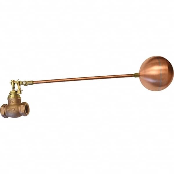 Control Devices - 1" Pipe, Brass & Bronze, Globe Pattern-Double Seat, Mechanical Float Valve - 100 psi, FIP End Connections - Makers Industrial Supply