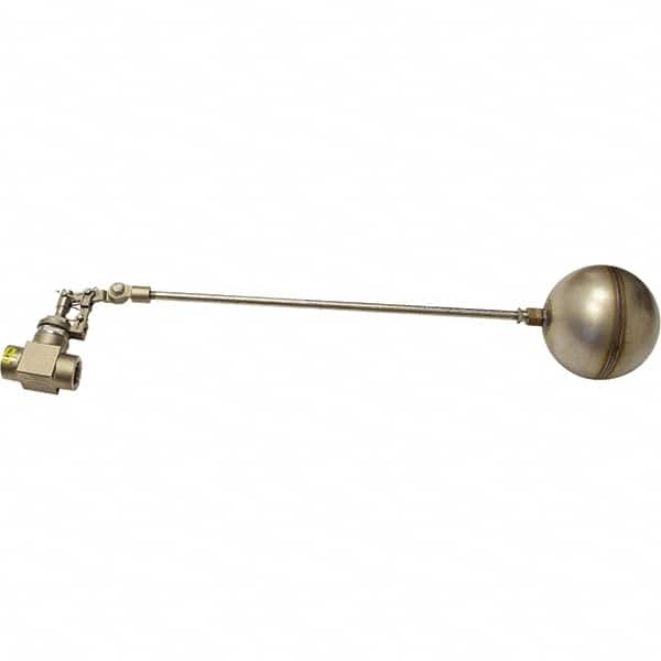 Control Devices - 3/4" Pipe, Stainless Steel, Globe Pattern-Double Seat, Mechanical Float Valve - 100 psi, FIP End Connections - Makers Industrial Supply