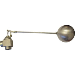 Control Devices - 2" Pipe, Stainless Steel, Angle Pattern-Double Seat, Mechanical Float Valve - 75 psi, FIP End Connections - Makers Industrial Supply