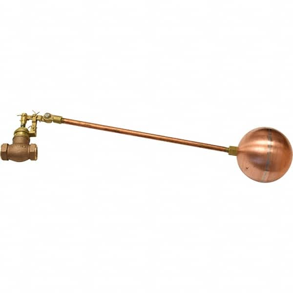 Control Devices - 1/2" Pipe, Brass & Bronze, Globe Pattern-Double Seat, Mechanical Float Valve - 100 psi, FIP End Connections - Makers Industrial Supply