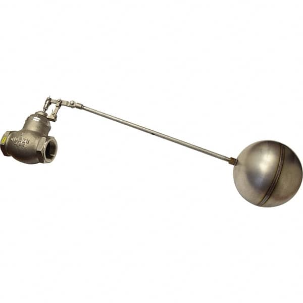 Control Devices - 1-1/2" Pipe, Stainless Steel, Globe Pattern-Double Seat, Mechanical Float Valve - 100 psi, FIP End Connections - Makers Industrial Supply