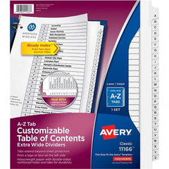 AVERY - Tabs, Indexes & Dividers Indexes & Divider Type: Preprinted Tab Dividers Size: 8 1/2 x 11 - Makers Industrial Supply