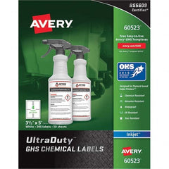 AVERY - Pack of (200), 3-1/2" x 5" White Synthetic Film ID Labels - Makers Industrial Supply