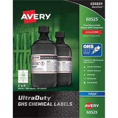 AVERY - Pack of (500), 2" x 4" White Synthetic Film ID Labels - Makers Industrial Supply