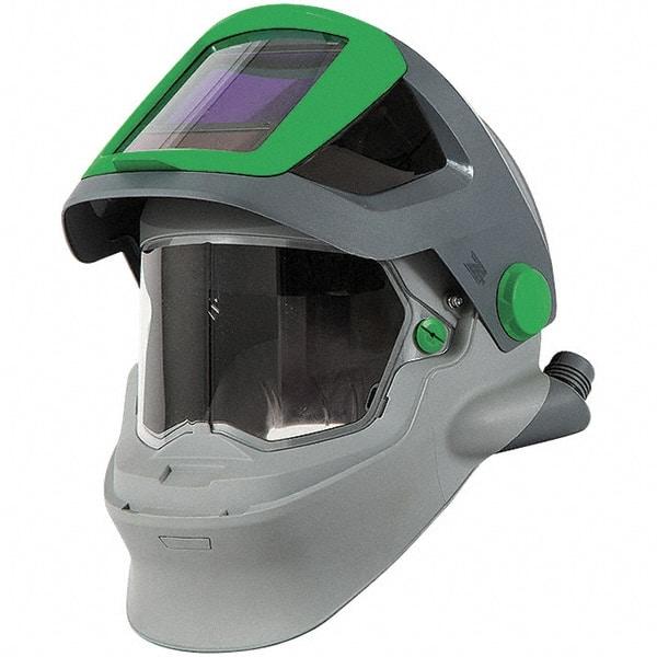 RPB - One Size Fits All, PAPR Compatible Hood with Welding Lens - Super Tough Flame Retardant Nylon, Gray, Green & Black, Adjustable Ratchet, Compatible with RPB Z4 - Makers Industrial Supply