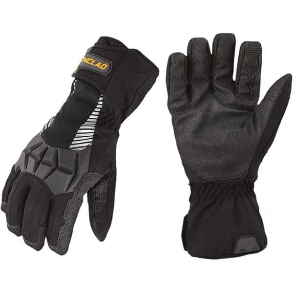 ironCLAD - Size M (8) Synthetic Leather Work Gloves - For Cold Weather, Uncoated, Gauntlet Cuff, Full Fingered, Black, Paired - Makers Industrial Supply