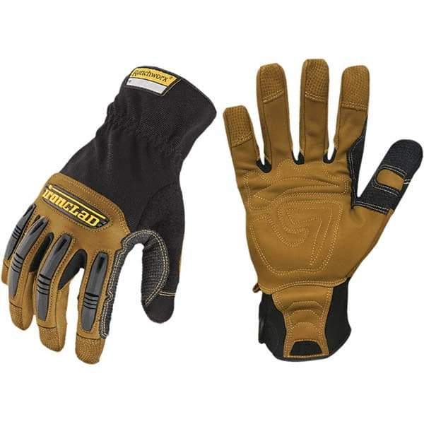 ironCLAD - Size 2XL (11) Goatskin Work Gloves - For Mechanic's & Lifting, Uncoated, Slip-On Cuff, Black, Paired - Makers Industrial Supply