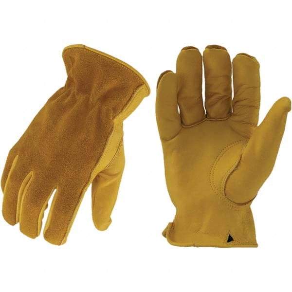 ironCLAD - Size S (7), ANSI Cut Lvl A1, Abrasion Lvl 4, Cut Resistant Gloves - 10" Long, Uncoated, Unlined, Open Cuff, Golden, Paired - Makers Industrial Supply