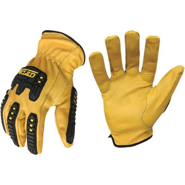 ironCLAD - Size 2XL (11), ANSI Cut Lvl A5, Abrasion Lvl 4, Cut Resistant Gloves - 10" Long, Uncoated, HPPE Lining, Open Cuff, Camel Brown, Paired - Makers Industrial Supply