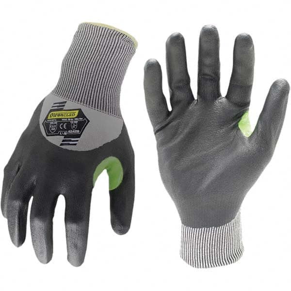 ironCLAD - Size XS (6), ANSI Cut Lvl A2, Abrasion Lvl 4, Foam Nitrile Coated Cut Resistant Gloves - 11" Long, Palm & Knuckles Coated, Unlined, Knit Wrist, Gray, Paired - Makers Industrial Supply