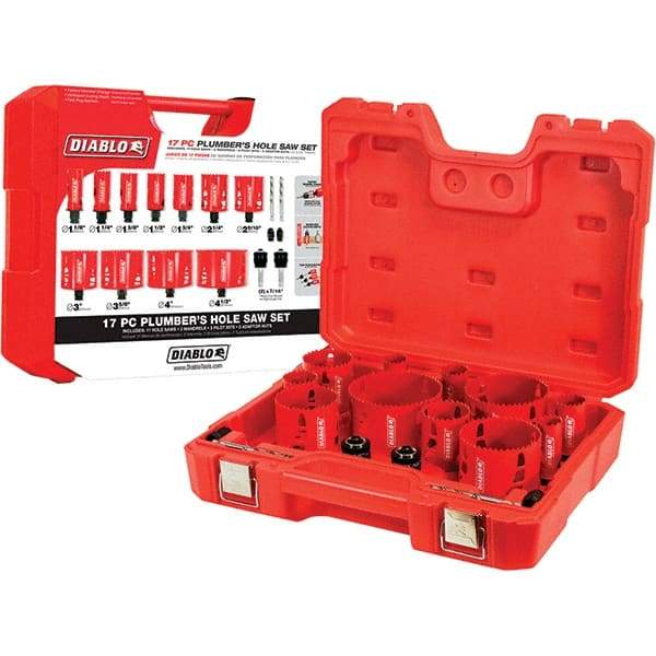 Freud - Hole Saw Kits Minimum Saw Diameter (Inch): 1-1/8 Maximum Saw Diameter (Inch): 4.5200 - Makers Industrial Supply