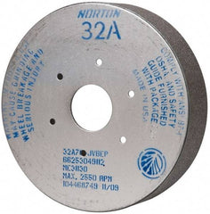 Norton - 9" Diam, 4-15/16" Hole Size, 2" Overall Thickness, 70 Grit, Type 35 Tool & Cutter Grinding Wheel - Medium Grade, Aluminum Oxide, J Hardness, Vitrified Bond, 2,550 RPM - Makers Industrial Supply