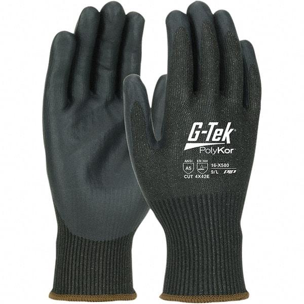 PIP - Size 2XL, ANSI Cut Lvl A5, NeoFoam Coated PolyKor Xrystal Cut Resistant Gloves - Palm & Fingers Coated, Knit Wrist, Black, Paired - Makers Industrial Supply