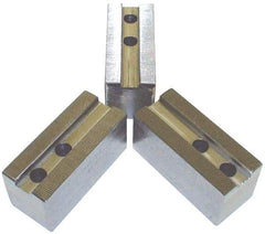 H & R Manufacturing - 21" Chuck Capacity, 3mm x 60° Serrated Attachment, Square Soft Lathe Chuck Jaw - 3 Jaws, Steel, 2.362" Btw Mount Hole Ctrs, 7" Long x 2-1/2" Wide x 5" High, 0.984" Groove, 20mm Fastener - Makers Industrial Supply