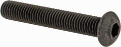 Value Collection - 1/4-28 UNF Hex Socket Drive, Button Screw - Alloy Steel, Black Oxide Finish, Fully Threaded, 1-1/2" Length Under Head - Makers Industrial Supply