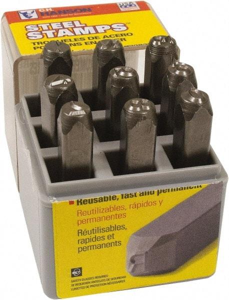 C.H. Hanson - 9 Piece, 5/32" Character Steel Stamp Set - Figures, Heavy Duty - Makers Industrial Supply