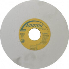 Norton - 7" Diam x 1-1/4" Hole x 1/2" Thick, J Hardness, 100 Grit Surface Grinding Wheel - Aluminum Oxide, Type 1, Fine Grade, 3,600 Max RPM, Vitrified Bond, No Recess - Makers Industrial Supply