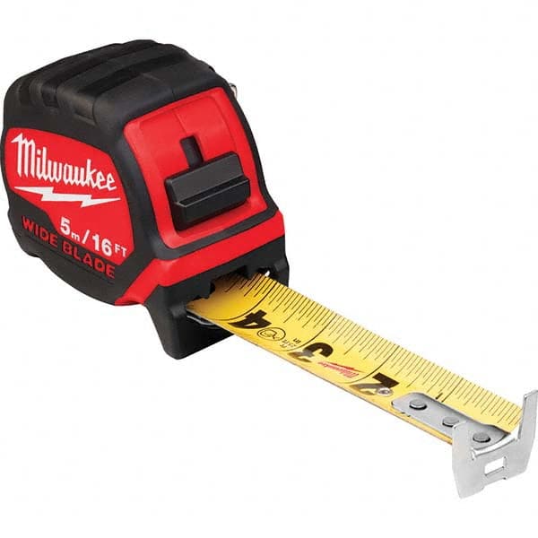 Milwaukee Tool - 16' x 1-5/16" Yellow/Black Blade Tape Measure - Makers Industrial Supply