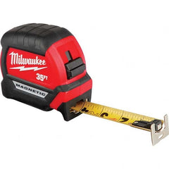 Milwaukee Tool - 35' x 1" Yellow/Black Blade Tape Measure - Makers Industrial Supply