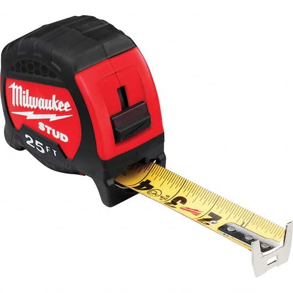 Milwaukee Tool - 25' x 1-5/16" Yellow/Black Blade Tape Measure - Makers Industrial Supply