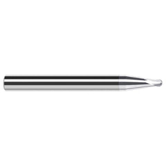 Harvey Tool - 1/32" Diam, 0.025" LOC, 2 Flute Solid Carbide Ball End Mill - Exact Industrial Supply