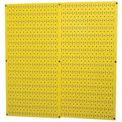 Wall Control - 32" Wide x 32" High Peg Board Storage Board - 2 Panels, Metal, Yellow - Makers Industrial Supply