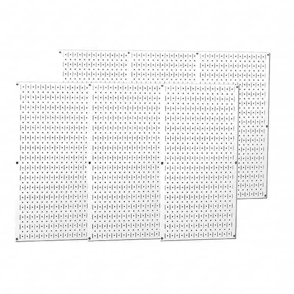 Wall Control - 96" Wide x 32" High Peg Board Storage Board - 6 Panels, Metal, White - Makers Industrial Supply