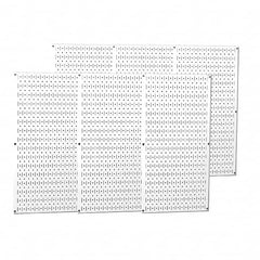 Wall Control - 96" Wide x 32" High Peg Board Storage Board - 6 Panels, Metal, White - Makers Industrial Supply