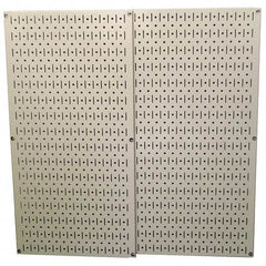 Wall Control - 32" Wide x 32" High Peg Board Storage Board - 2 Panels, Metal, Beige - Makers Industrial Supply