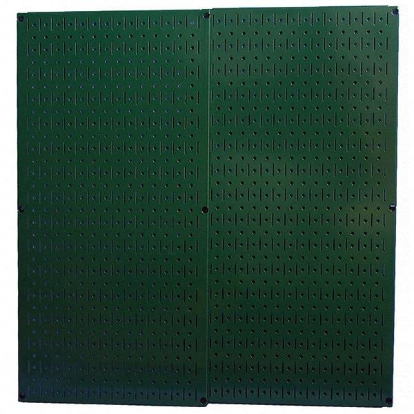 Wall Control - 32" Wide x 32" High Peg Board Storage Board - 2 Panels, Metal, Green - Makers Industrial Supply