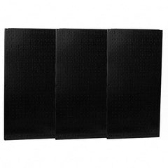 Wall Control - 48" Wide x 32" High Peg Board Storage Board - 3 Panels, Metal, Black - Makers Industrial Supply