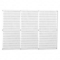 Wall Control - 48" Wide x 32" High Peg Board Storage Board - 3 Panels, Metal, White - Makers Industrial Supply