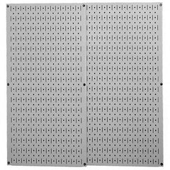 Wall Control - 32" Wide x 32" High Peg Board Storage Board - 2 Panels, Metal, Gray - Makers Industrial Supply