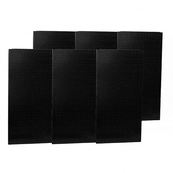 Wall Control - 96" Wide x 32" High Peg Board Storage Board - 6 Panels, Metal, Black - Makers Industrial Supply